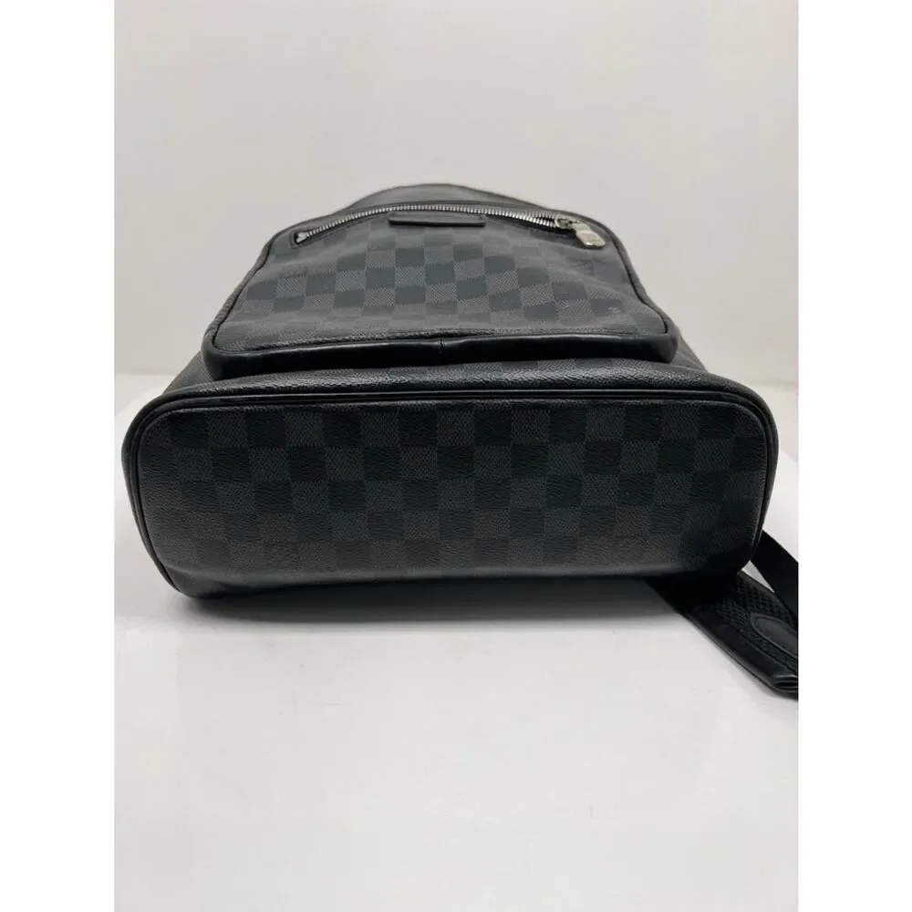 Louis Vuitton Josh Backpack Black Leather Damier Graphite